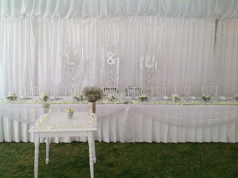 marquee bridal table hire Adelaide